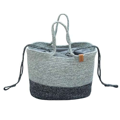 ST SAPROSE SAPROSE ® Polypropylene Rectangle Tiffin Basket With Cover Carry Bag, Storage Basket, Picnic Basket, Lunch Bag, Tiffin Basket, Handbag for Lunch Box and Water Bottle, (33 x 23 x 23 cm) - Image 1