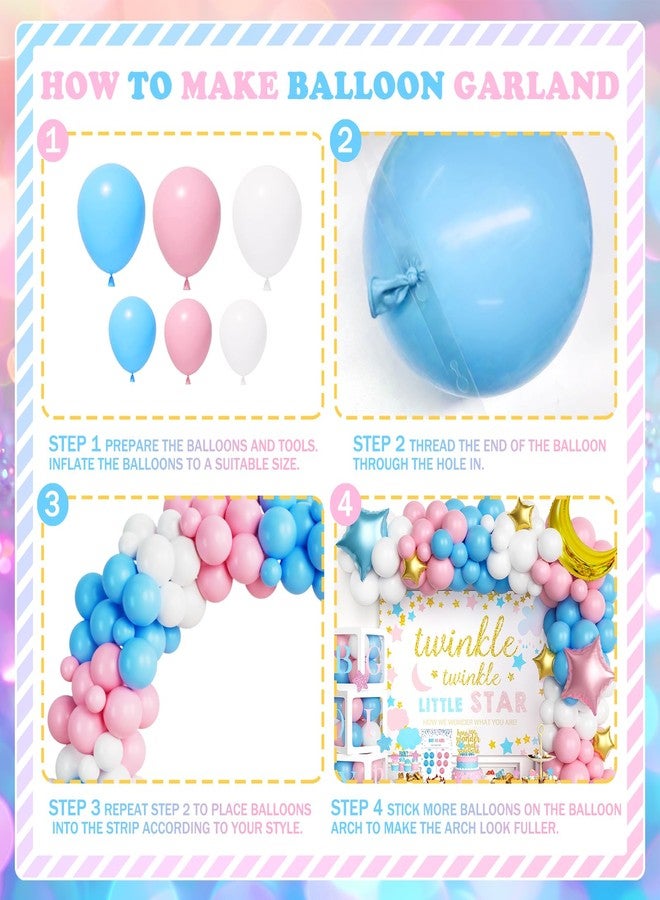 Hombae Twinkle Twinkle Little Star Gender Reveal Decorations, Star Boy or Girl Gender Reveal Decorations Balloon Garland Banner Tablecloth Box Cutout Backdrop Cake Cupcake Topper Poster Sash 172 PCs - Image 3