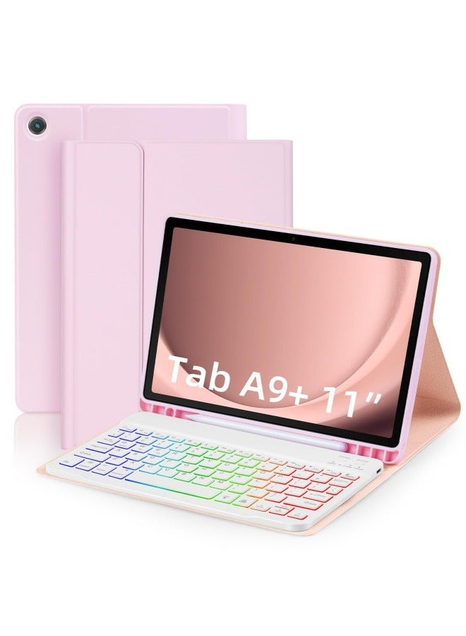 general Suitable for Samsung Tab A9 Plus 11-inch (SM-X210/216/218) Bluetooth keyboard RGB gradient backlit keyboard protective cover