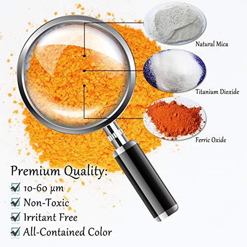 DecorRom Epoxy Resin Color Pigment - Huge 100g/3.5 Ounces Metallic Mica Powder for Epoxy Resin Art Coloring, Slime Making - Cosmetic Grade Resin Color Dye for Jewelry, Soap Making, Painting, Nails Art (Orange) - Image 5