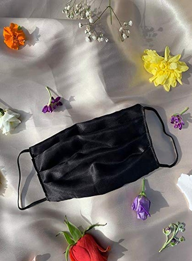 DEHMAN 100 - Percent Silky Satin Silk Face Mask, Reusables Soft Elastic, Unisex Breathable Hypoallergenic Face Mouth Protection, - Image 3