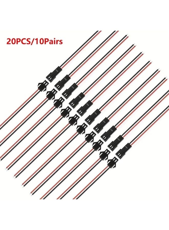 20 قطعة من مجموعة موصلات سلسلة SM ذكر وأنثى بسلك طرفي أحمر وأسود - Image 1