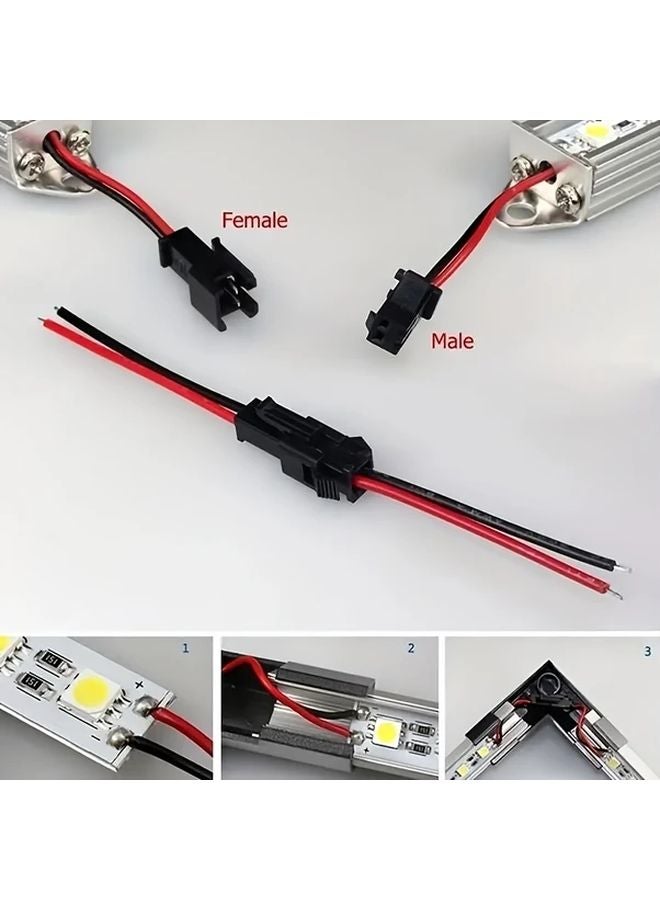 20 قطعة من مجموعة موصلات سلسلة SM ذكر وأنثى بسلك طرفي أحمر وأسود - Image 2