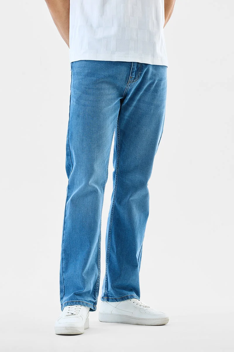 SNITCH Blue Solid Straight Fit Casual Jeans