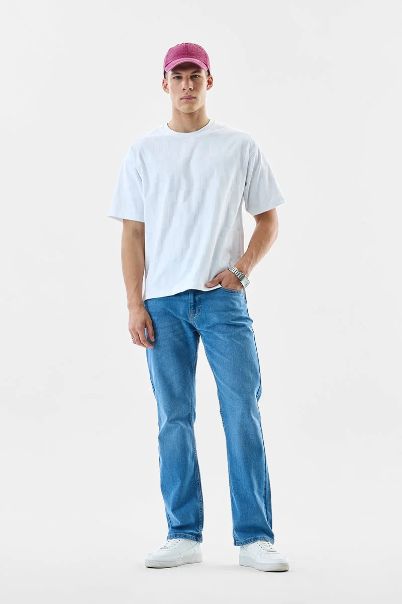 SNITCH Blue Solid Straight Fit Casual Jeans