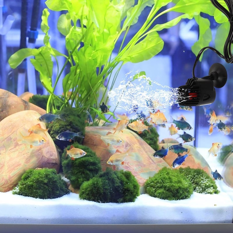 Aquarium Surf Pump Wave Maker with Suction Cup Quiet Submersible Water Circulation Pump for Fish Tank Cleaning and Water Flow Control, Black, US Plug, Suitable for Freshwater - Image 5