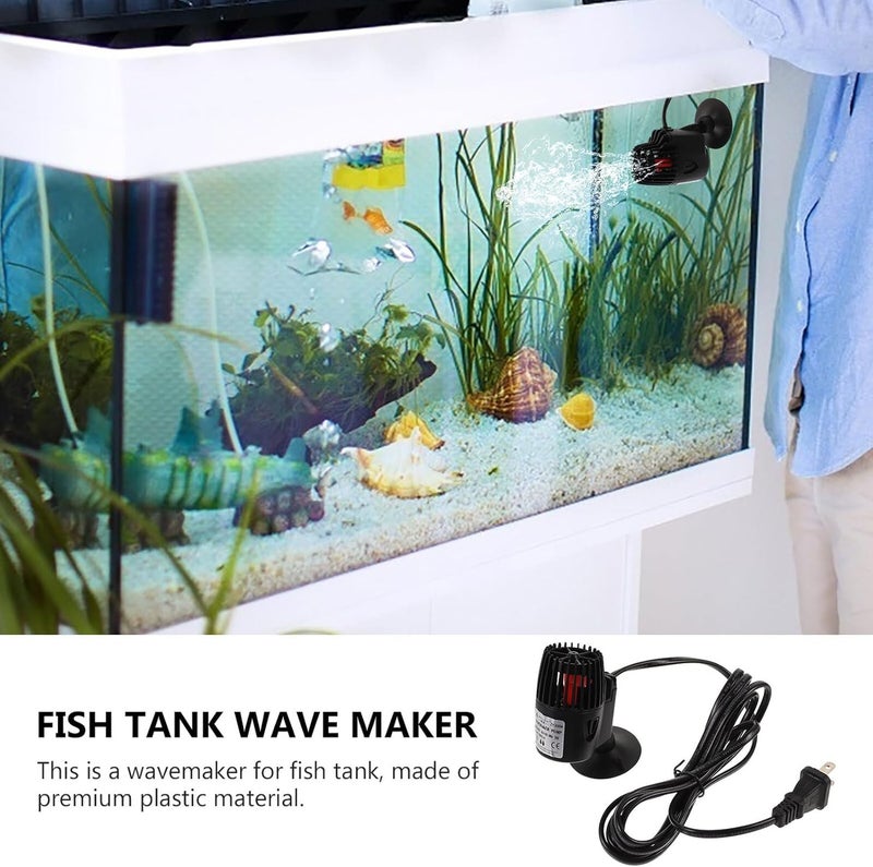 Aquarium Surf Pump Wave Maker with Suction Cup Quiet Submersible Water Circulation Pump for Fish Tank Cleaning and Water Flow Control, Black, US Plug, Suitable for Freshwater - Image 3