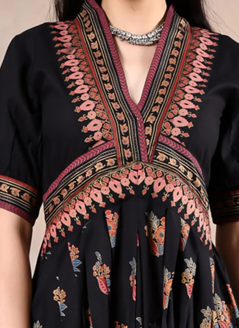 ZERESOUQ Floral Print Midi Dress