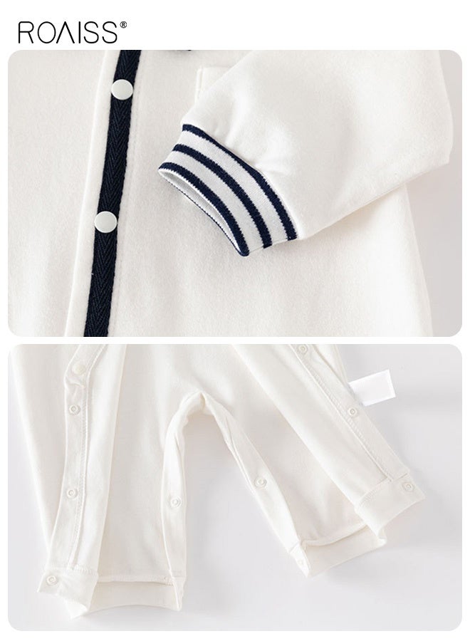 رويس رومبر للأطفال الرضع مع ربطة عنق، بذلة لعب مريحة للبشرة للأطفال الرضع، بذلة مريحة وقابلة للتنفس للأطفال حديثي الولادة، بذلة بأكمام طويلة مع أزرار، مناسبة للارتداء اليومي، التجمعات العائلية، الصور الأبوية أو أي مناسبة أخرى. - Image 3