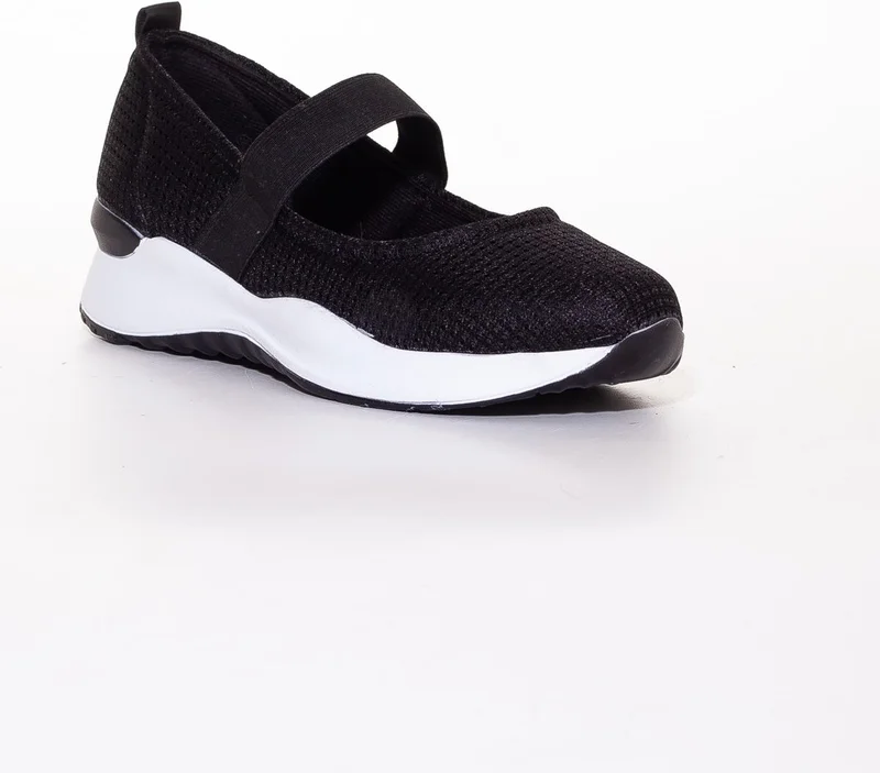 Dilimler Ayakkabı Slices Shoes Bandana Detailed Black Anorak Women's Sports Shoes