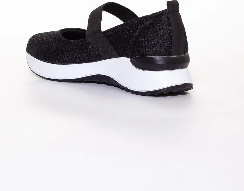 Dilimler Ayakkabı Slices Shoes Bandana Detailed Black Anorak Women's Sports Shoes
