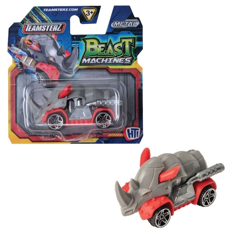 Teamsterz - Beast Machine Metal 3 Inch Grey Rhino Car - BM004-1B - 1417432 - Image 1