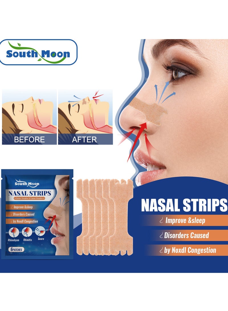 SOUTH MOON 24 Pcs Nasal Strips, Anti-Snoring Nasal Patch to Help Stop Snoring, Snoring Solution and Instant Relief for Nasal Congestion Caused By Colds and Allergies  - Image 5