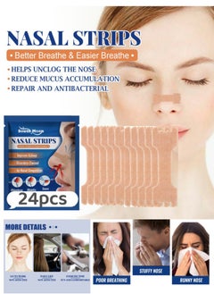 SOUTH MOON 24 Pcs Nasal Strips, Anti-Snoring Nasal Patch to Help Stop Snoring, Snoring Solution and Instant Relief for Nasal Congestion Caused By Colds and Allergies  - Image 1