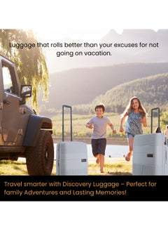 Discovery Discovery Trails Check-In Medium PP Hardside Luggage Silver, Durable Expandable Unbreakable Double Zip Lightweight Travel Bag 4 Double Wheel TSA Lock 26 Inch Suitcase Trolley Bag.  - Image 5