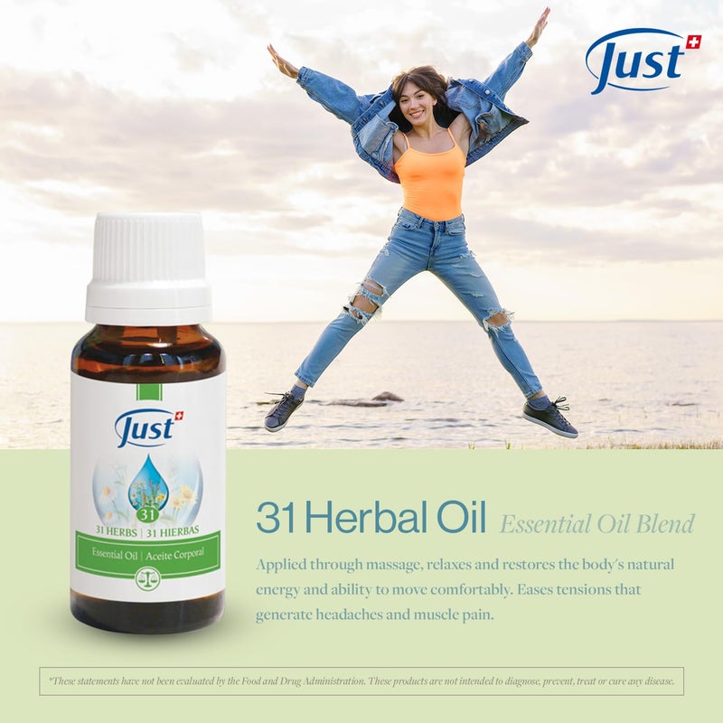 SwissJust Swiss Just - Oil 31-20ml Bottle - Essential Oil Blend - Ideal for Massage, Bath, and Aromatherapy - Image 3