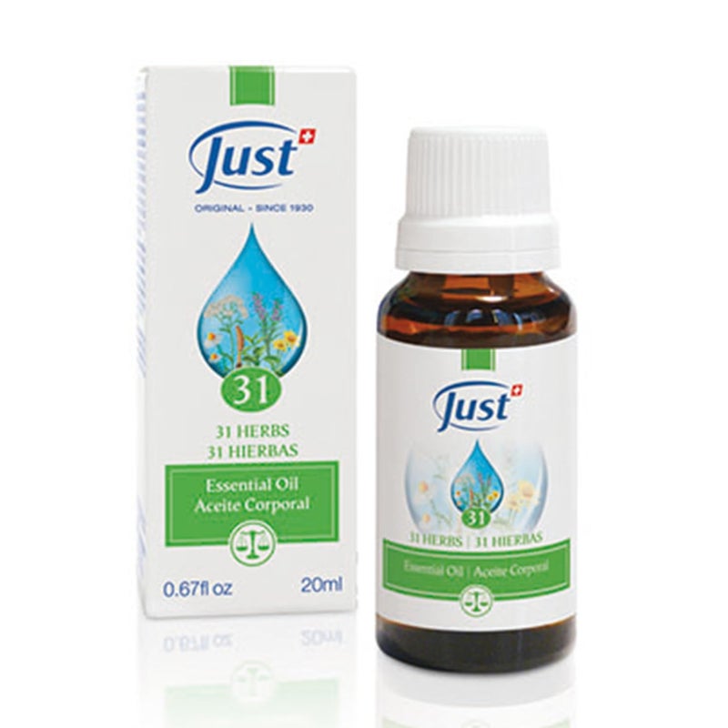 SwissJust Swiss Just - Oil 31-20ml Bottle - Essential Oil Blend - Ideal for Massage, Bath, and Aromatherapy - Image 1