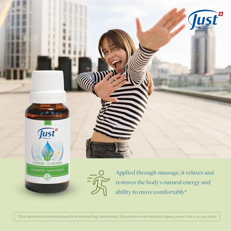 SwissJust Swiss Just - Oil 31-20ml Bottle - Essential Oil Blend - Ideal for Massage, Bath, and Aromatherapy - Image 5