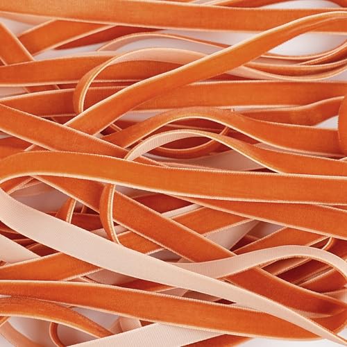 DINDOSAL Terracotta Velvet Ribbon 3/8 Inch Single Face Thin Burnt Orange Velvet Ribbon for Gift Wrapping Christmas Decorations, Wedding, Hair Bows, Choker, Cafts, 25 Yards - Image 3