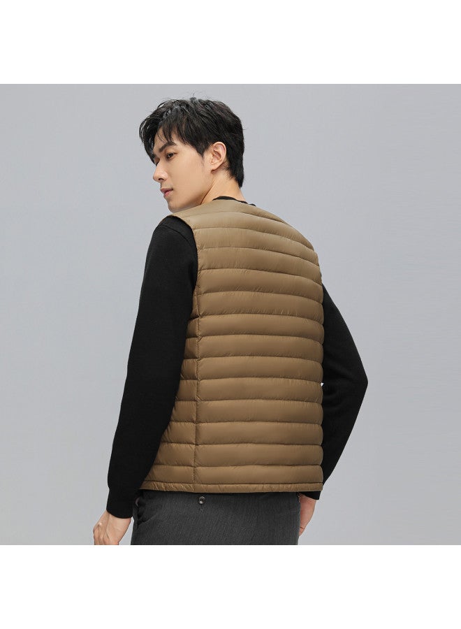 YaYa Winter Lightweight Warm Fashion Round Neck Inner T-shirt Down Vest Men's Waistcoat - Image 3