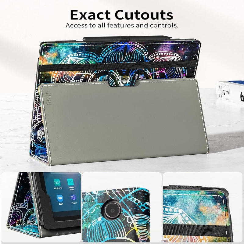VORI - Case for Amazon Kindle Fire MAX 11 Tablet (13th Generation, 2023 Release), Slim Folding Stand Cover with Hand Strap for Fire 11 MAX Tablet, Mandala - Image 5