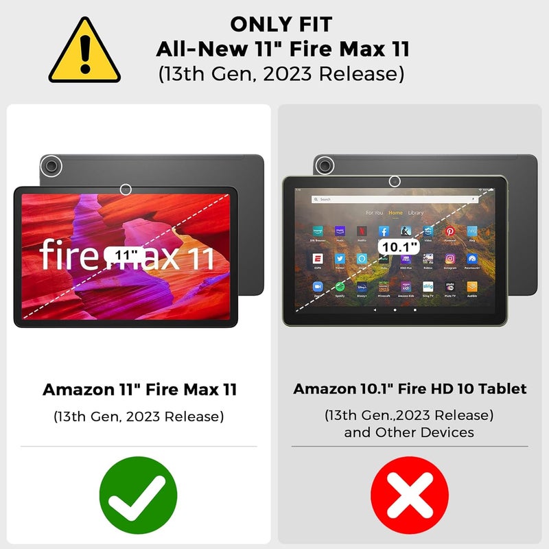 VORI - Case for Amazon Kindle Fire MAX 11 Tablet (13th Generation, 2023 Release), Slim Folding Stand Cover with Hand Strap for Fire 11 MAX Tablet, Mandala - Image 2
