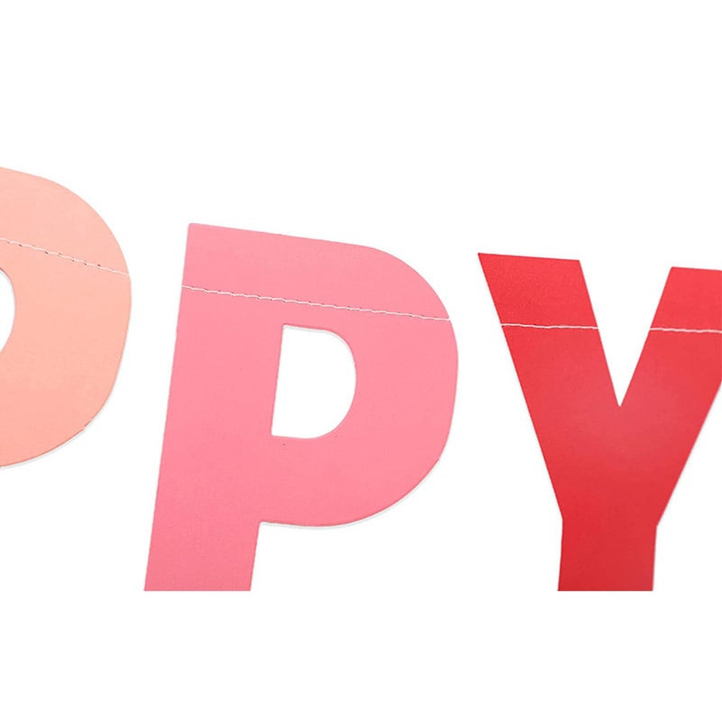 MEETINGU Happy Birthday Banner, Personalized Colorful Gradient Letters Banner, Rainbow Birthday Party Circle Dots Hanging Decorations for Kids Baby Adults Birthday Decorations Party Supplies - Image 3