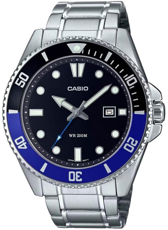 CASIO Men's Dive Multicolor Dial, Silver Band Watch - MDV-107D-1A2VDF - Image 1