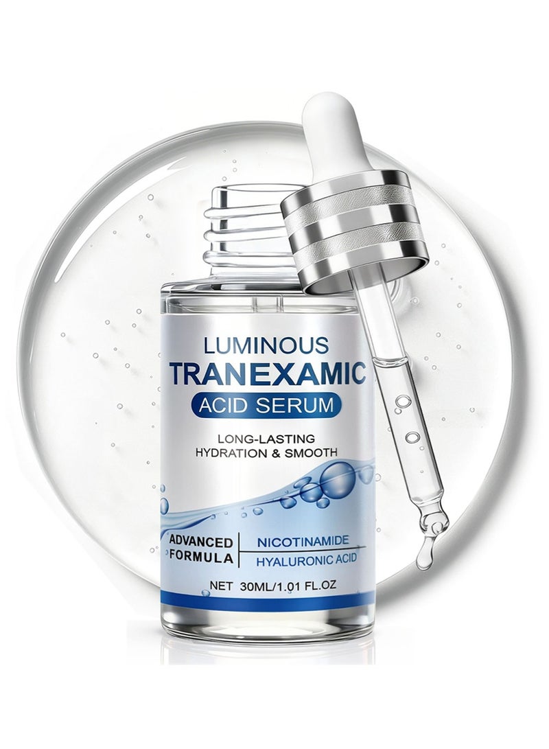 لومينوس سيروم ترانيكساميك أسيد المضيء مع النياسيناميد وحمض الكوجيك – مصحح البقع الداكنة وعلاج فرط التصبغ – سيروم تبييض وتوحيد لون البشرة – تركيبة مرطبة ومغذية بحمض الهيالورونيك – 30 مل - Image 1