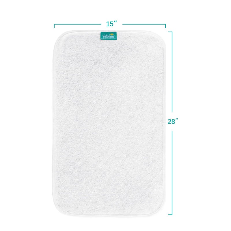 Biloban Changing Pad Liner 5 Count, Waterproof Larger Changing Pad Cover 28" X 15", Cotton Terry, Absorbent & Skin-Friendly Changing Pad Liners (Solid Improved Thickness) - Image 3