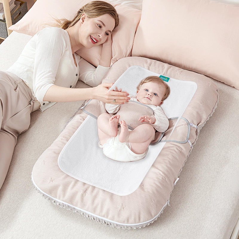 Biloban Changing Pad Liner 5 Count, Waterproof Larger Changing Pad Cover 28" X 15", Cotton Terry, Absorbent & Skin-Friendly Changing Pad Liners (Solid Improved Thickness) - Image 5