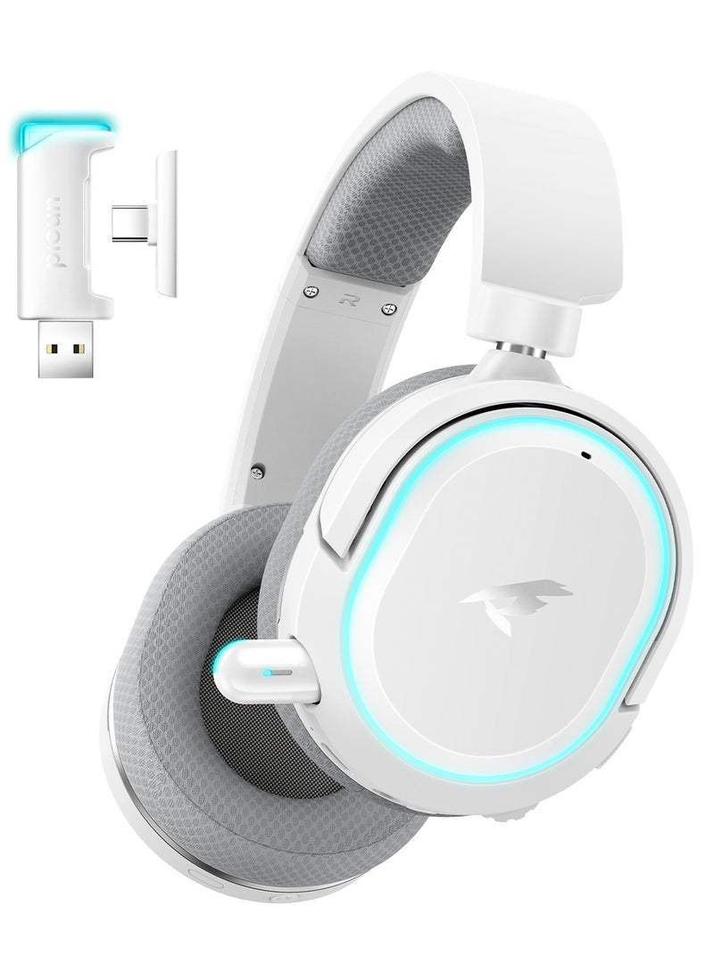 Picun Wireless Gaming Headset 7.1 Surround Sound 2.4GHz USB Gaming Headphones with Bluetooth ENC Noise Canceling Mic RGB Light  for PC PS5 PS4 Mac Switch - Image 1