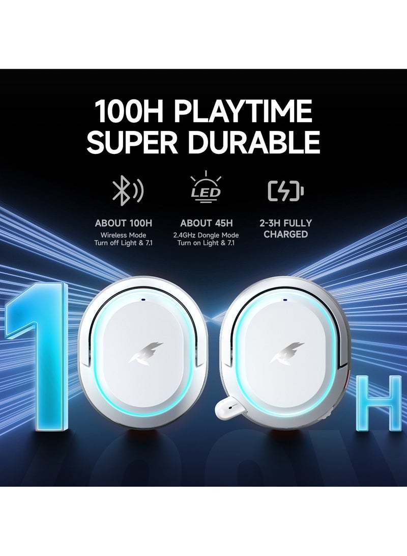 Picun Wireless Gaming Headset 7.1 Surround Sound 2.4GHz USB Gaming Headphones with Bluetooth ENC Noise Canceling Mic RGB Light  for PC PS5 PS4 Mac Switch - Image 3