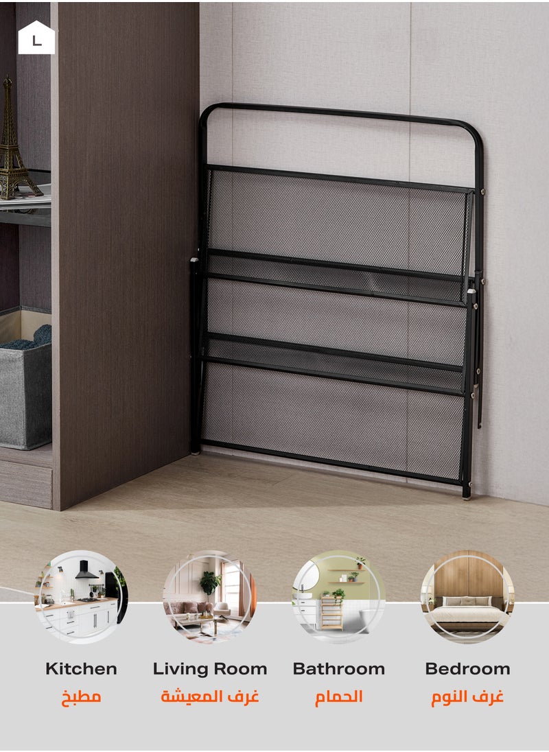 LAWAZIM - Folding Shoe Rack -3 Layers- Lightweight Iron Construction Tiered Organizer with Non-Slip Feet, Breathable Net, and Foldable Design - for Entryway, Closet, Bedroom, Garage, and Laundry Room - Image 1