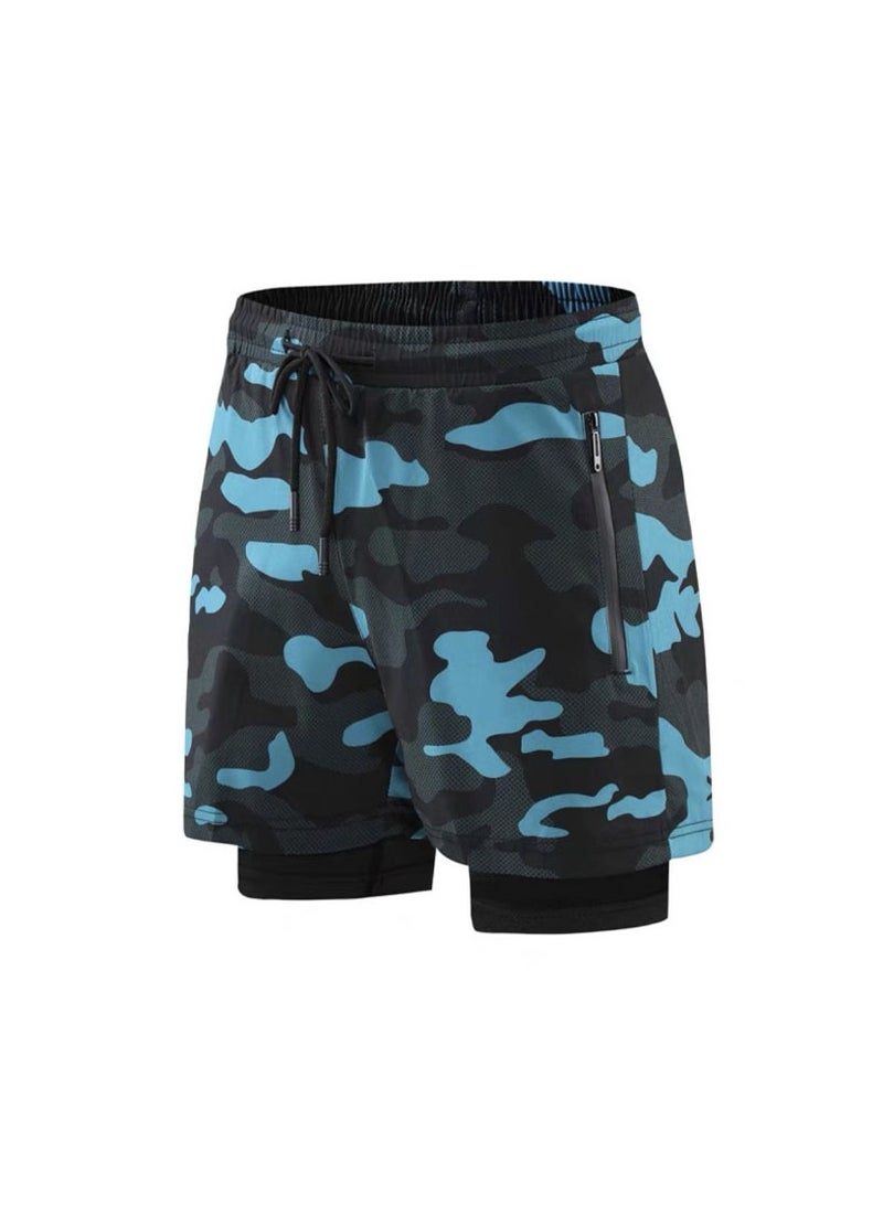 Fashionable Men's Double-Layer Quick Drying Beach Swimming Shorts  - Image 1