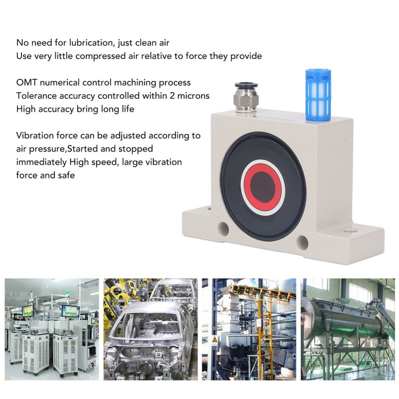 Pneumatic Turbine Vibrator G1/4in Adjustable Air Turbine Oscillator for Industrial Use - Image 2