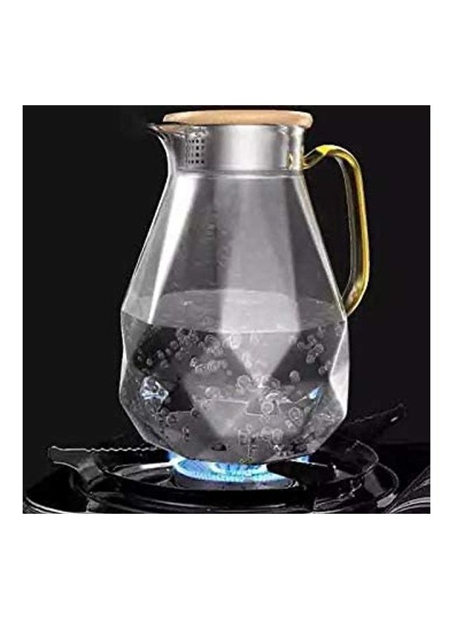 5-Piece Tea Pot Set Clear/Gold 1800ml - Image 2