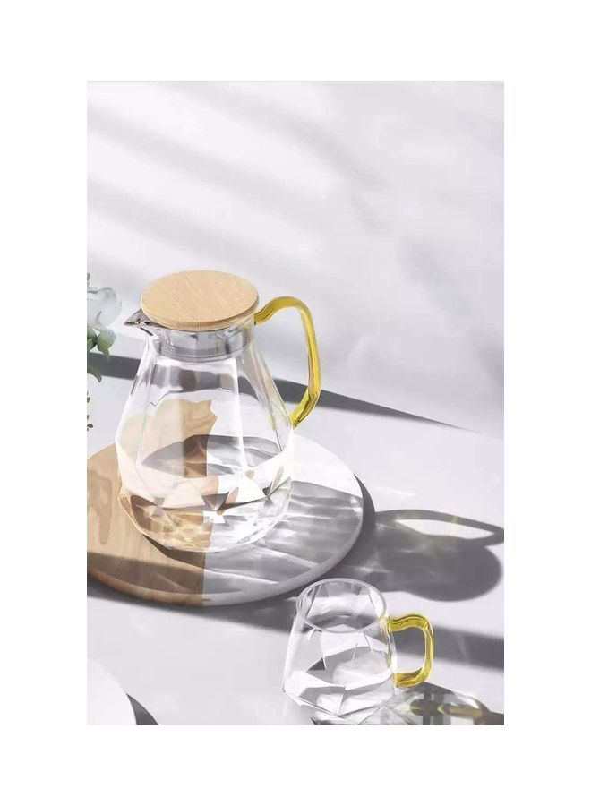 5-Piece Tea Pot Set Clear/Gold 1800ml - Image 3