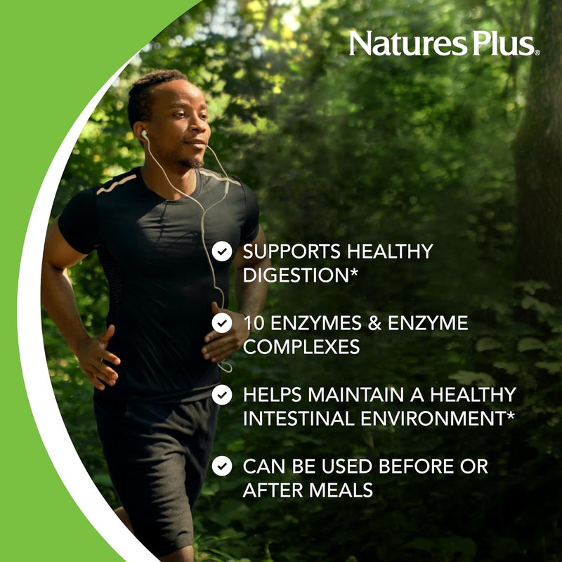 Natures Plus NaturesPlus ActiZyme Digestive Enzymes Supplement with Probiotics Bromelain Lactase Legumase Gluten Free Vegetarian 90 Capsules - Image 3