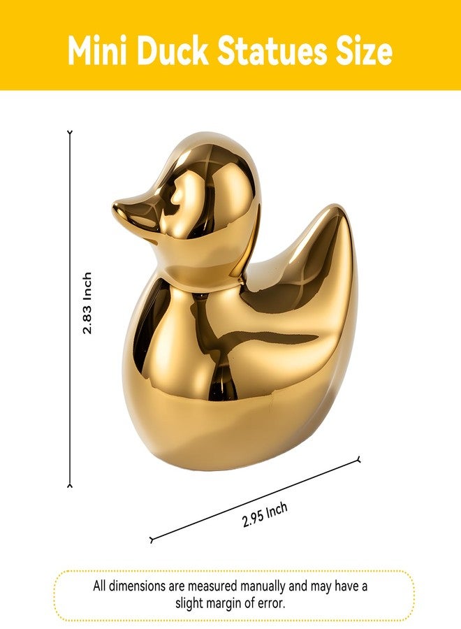BASDHE Gold Duck Statue - Handcrafted Ceramic Duck Figurine, Mini Animal Sculpture Home Decor for Living Room, Bedroom, Office Desk | Unique Gift & Artware Decor - Image 3