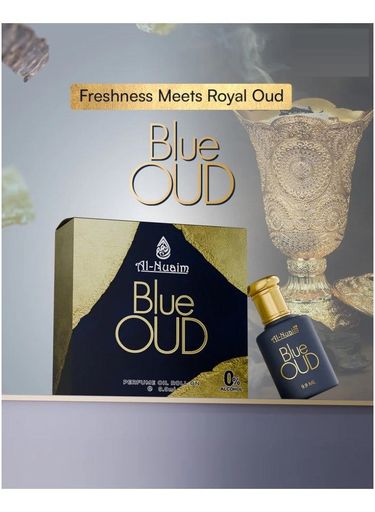 Al Nuaim Blue OUD Roll-On Attar 9.9ml | Woody Oriental Fragrance | Alcohol-Free Long-Lasting Oud Perfume for Men & Women - Image 3