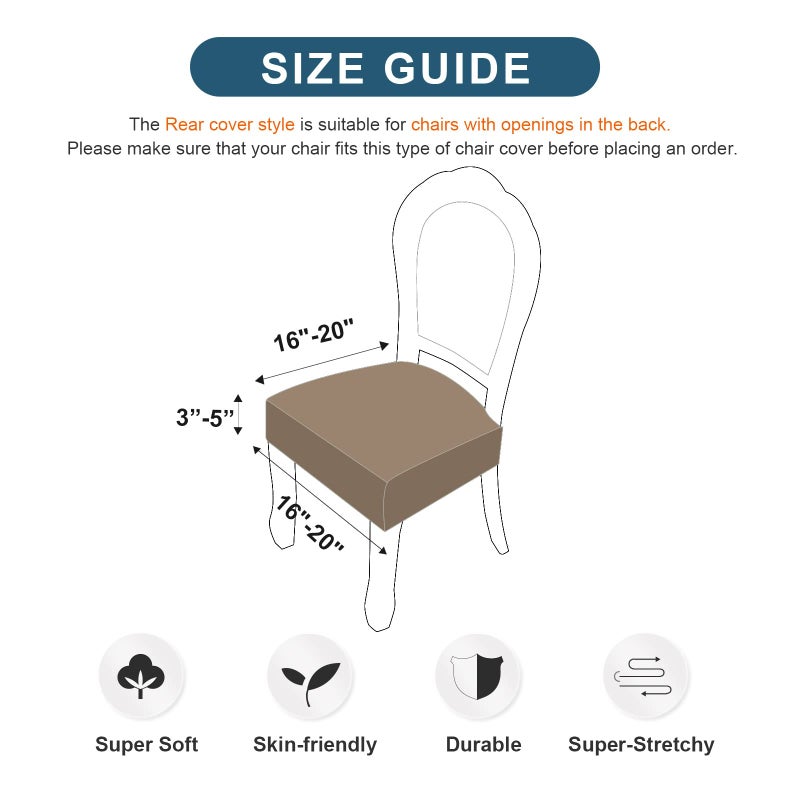 Genina Waterproof Seat Covers for Chairs Seat Covers for Dining Room Chair Slipcovers Kitchen Chair Covers Dining Chair Covers - Image 4