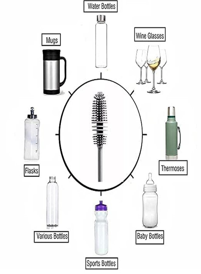 PM Enterprises Revin Enterprise Bottle Mug Brush, Glassware Cleaning Flexible Brush, Long Handle Silicone Bottle Cleaner Brush.(Multicolor) - Image 3