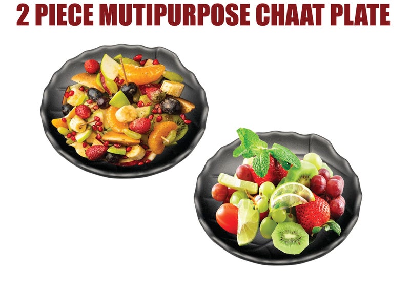 ZIDO Pack of 2 Multipurpose Dahi Bhalla Plate/Chaat Plate/Snacks Plate/Appetizer Plate/Dessert Plate for Serving All Type of Chat, Dessert and Snacks etc - Image 5