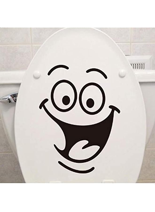 Zaboon Wall Stickers Animation Smile Face Toilet Wall Decal Art For Kids - Image 1