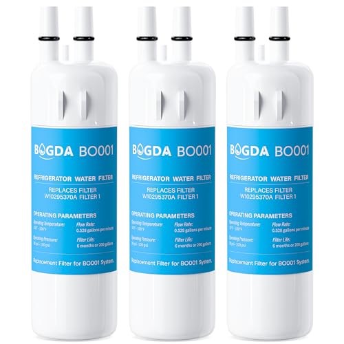 BOGDA W10295370A Water Filter Replacement Fit for EDR1RXD1, WHR1RXD1, Filter 1, W10295370, KAD1RXD1, P8RFWB2L, P8WB2L, P4RFWB, P5WB2L, 46-9081, 46-9930 Compatible with Whirl-pool Ken-more (3 Filters) - Image 1