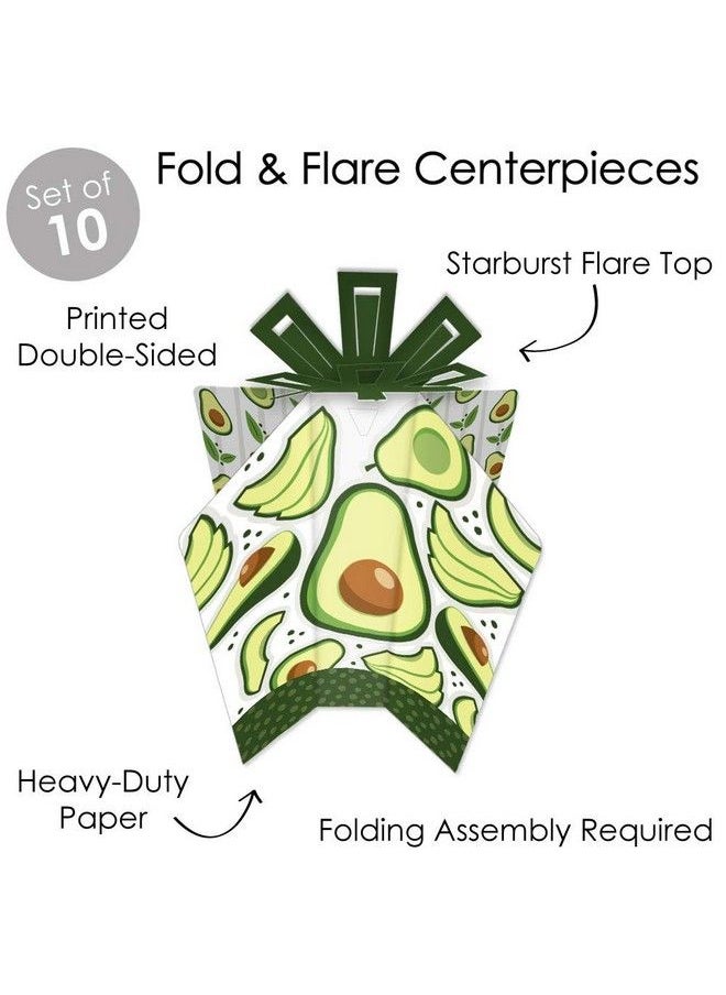 Big Dot of Happiness - Hello Avocado Table Decorations Fiesta Party Fold And Flare Centerpieces 10 Count - Image 1