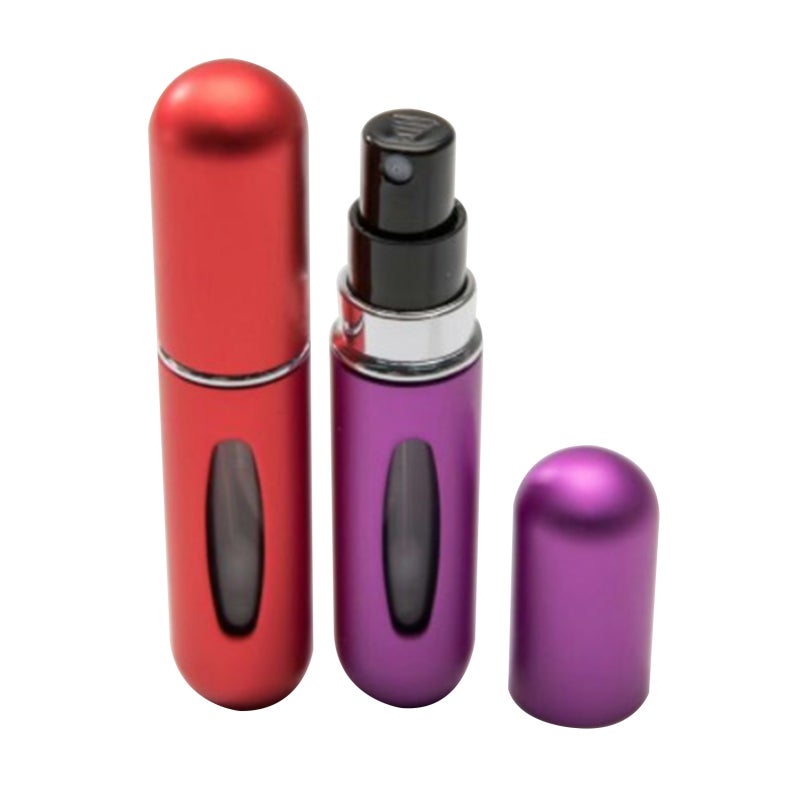 Refilling Perfume Bottle 5Pcs 5ml Portable Bottom Direct Filling - Transparent Viewing Window Fine Spray Aluminum Body for Travel Daily Use On-the-Go Users - Image 3