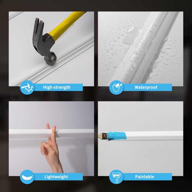 Art3d Pre-Cut Wall Molding Set of 6 pcs, Ready-to-Assemble Wainscoting Panels for Interior Wall DÃ©cor Living Room Bedroom Accent Wall - Installed with Glue, 3 Top 3 Bottom - Image 5