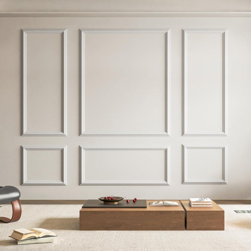 Art3d Pre-Cut Wall Molding Set of 6 pcs, Ready-to-Assemble Wainscoting Panels for Interior Wall DÃ©cor Living Room Bedroom Accent Wall - Installed with Glue, 3 Top 3 Bottom - Image 1